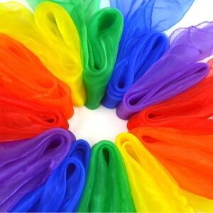 Sheer silk scarves set of 6